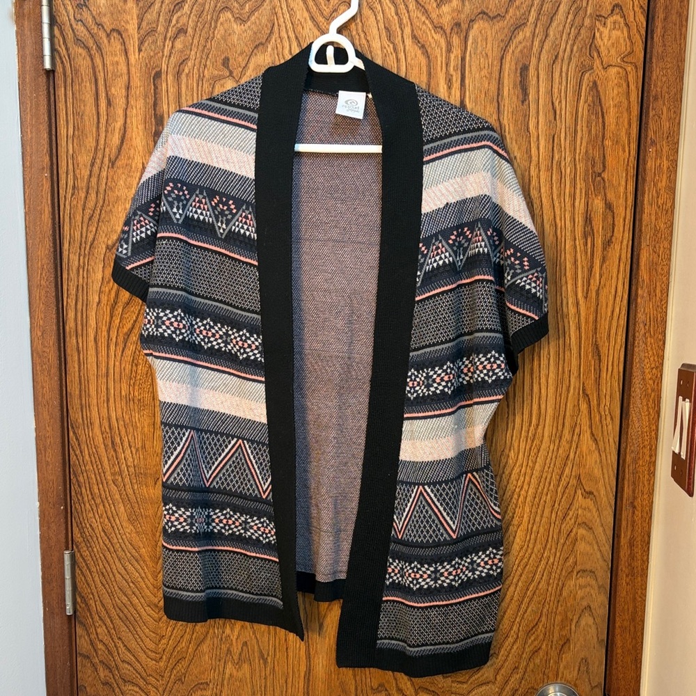 Rip Curl Navy and Pink Knit Cardigan